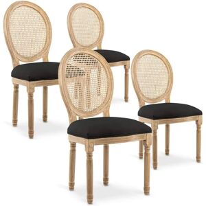 Intense Déco Lot de 4 chaises Louis XVI en rotin - Chaise - Publicité Intense Déco Lot de 4 chaises Louis XVI en rotin - Chaise - Publicité