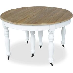 Table Ronde Extensible en Bois Massif Lavandou - Publicité Table Ronde Extensible en Bois Massif Lavandou - Publicité