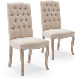 Chaises Capitonnées Beige Harmonieuses - Chaise - Publicité Chaises Capitonnées Beige Harmonieuses - Chaise - Publicité