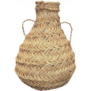 HOME MAISON Jarra decorativa de palma natural hecha a mano - Cesta decorativa HOME MAISON Jarra decorativa de palma natural hecha a mano - Cesta decorativa