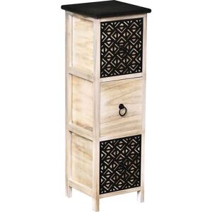 Meuble de rangement Tendance - 3 tiroirs - Naturel/Noir - Mobilier - Publicité Meuble de rangement Tendance - 3 tiroirs - Naturel/Noir - Mobilier - Publicité