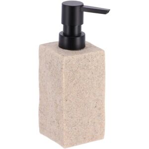 Dispensador de jabón cuadrado TENDANCE - 260ml - Bomba negra mate, Cuerpo beige Dispensador de jabón cuadrado TENDANCE - 260ml - Bomba negra mate, Cuerpo beige