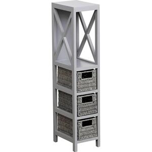 TENDANCE Estantería MDF gris + cestas - Mueble TENDANCE Estantería MDF gris + cestas - Mueble