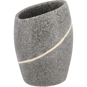 Portaspazzolini in resina effetto pietra grigia TENDANCE Portaspazzolini in resina effetto pietra grigia TENDANCE