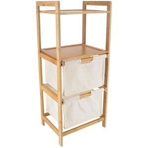 Muebles de almacenamiento de bambú Tendance - 2 estantes, 2 cestas de tela - Natural Muebles de almacenamiento de bambú Tendance - 2 estantes, 2 cestas de tela - Natural