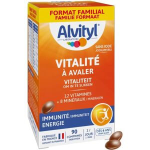 Alvityl Vitalité - Complément Vitamines et Minéraux pour la Famille - 90 Comprimés - Publicité Alvityl Vitalité - Complément Vitamines et Minéraux pour la Famille - 90 Comprimés - Publicité