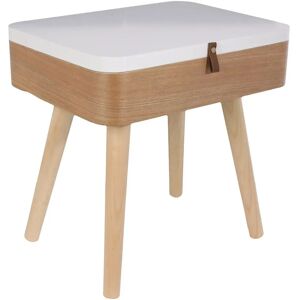 Table de nuit en bois blanc Home Deco Factory avec rangement - Publicité Table de nuit en bois blanc Home Deco Factory avec rangement - Publicité