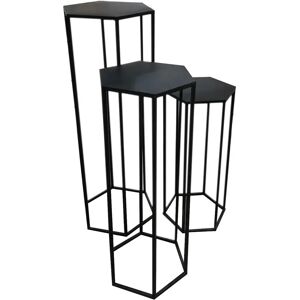 The Home Deco Factory Ensemble de 3 tables hexagonales en métal - Sellettes - Publicité The Home Deco Factory Ensemble de 3 tables hexagonales en métal - Sellettes - Publicité