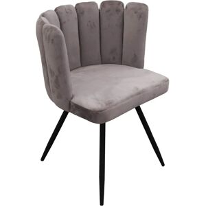 Home Deco Factory Chaise Ariel Velours Gris - Publicité Home Deco Factory Chaise Ariel Velours Gris - Publicité