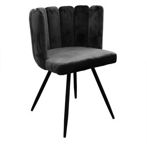 Chaise Velours Ariel Home Deco Factory Noir - Chaise - Publicité Chaise Velours Ariel Home Deco Factory Noir - Chaise - Publicité