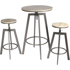 Home Deco Factory Ensemble Table et Tabourets Aria - Bois Naturel et Métal - Publicité Home Deco Factory Ensemble Table et Tabourets Aria - Bois Naturel et Métal - Publicité