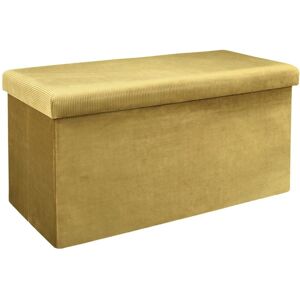 Pouf Pliable en Velours Jaune - Pouf - Publicité Pouf Pliable en Velours Jaune - Pouf - Publicité