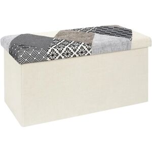 Home Deco Factory Panchina Pieghevole Grigia Beige - Banco di stoccaggio Home Deco Factory Panchina Pieghevole Grigia Beige - Banco di stoccaggio