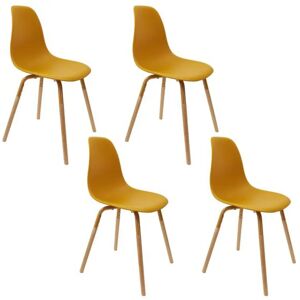 The Home Deco Factory Silla Escandinava de Metal y Madera Amarillo - Silla The Home Deco Factory Silla Escandinava de Metal y Madera Amarillo - Silla