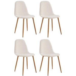 Paris Prix Poesie Chaises Beige Effet Bois - Lot de 2 - Publicité Paris Prix Poesie Chaises Beige Effet Bois - Lot de 2 - Publicité