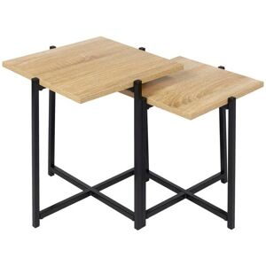 Conjunto de 2 mesas nido Loka CMP madera/negro - Mesas Conjunto de 2 mesas nido Loka CMP madera/negro - Mesas