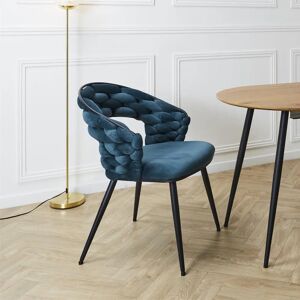 Home Deco Factory Fauteuil Velours Bleu Canard - Fauteuil - Publicité Home Deco Factory Fauteuil Velours Bleu Canard - Fauteuil - Publicité