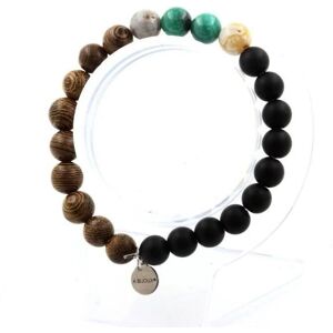 Bransoletka z malachitu z Konga - Agat liści bambusa - Matowy onyx czarny - Drewno 8mm Bransoletka z malachitu z Konga - Agat liści bambusa - Matowy onyx czarny - Drewno 8mm