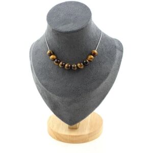 A Bijoux Naszyjnik - Koraliki Tygrysie Oko - Stalowa łańcuszek A Bijoux Naszyjnik - Koraliki Tygrysie Oko - Stalowa łańcuszek
