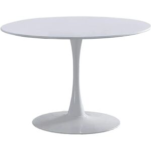 Pegane - Table à manger ronde - Blanc - 110x75 cm - Publicité Pegane - Table à manger ronde - Blanc - 110x75 cm - Publicité