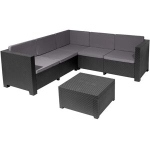 PEGANE - Salon de Jardin 5 places - Anthracite - Ensemble Jardin - Publicité PEGANE - Salon de Jardin 5 places - Anthracite - Ensemble Jardin - Publicité