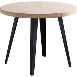 Pegane - Table ronde extensible - Chêne nordique - 100-180 cm - Table à manger - Publicité Pegane - Table ronde extensible - Chêne nordique - 100-180 cm - Table à manger - Publicité