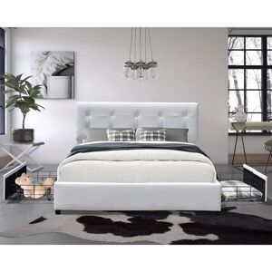 Lit Blanc King of Dreams Chloe 160x200 - Lit - Publicité Lit Blanc King of Dreams Chloe 160x200 - Lit - Publicité
