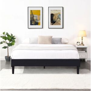 Nuits d or ND - Cama 140x190 cm - funda lavable, desmontable, negra - Madera maciza, 13 lamas Nuits d or ND - Cama 140x190 cm - funda lavable, desmontable, negra - Madera maciza, 13 lamas