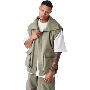 Olijfgroene oversized bodywarmer model L - met zakken Olijfgroene oversized bodywarmer model L - met zakken