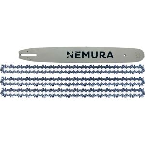Guide Nemura de 50cm + 3 Chaînes pour tronçonneuse - Compatible avec Stihl MS390/MS391/039 - 72 maillons - Pas 3/8" - Jauge 1,6mm - Publicité Guide Nemura de 50cm + 3 Chaînes pour tronçonneuse - Compatible avec Stihl MS390/MS391/039 - 72 maillons - Pas 3/8" - Jauge 1,6mm - Publicité