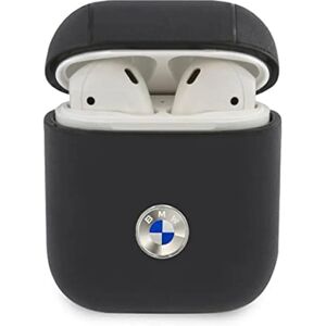 BMW BMA2SSLNA Étui AirPods marine cuir véritable logo argenté - Housse d'écouteurs BMW BMA2SSLNA Étui AirPods marine cuir véritable logo argenté - Housse d'écouteurs