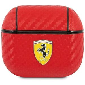 Coque Ferrari Airpods 3 Rouge Collection Carbon On Track - Étui en silicone Coque Ferrari Airpods 3 Rouge Collection Carbon On Track - Étui en silicone
