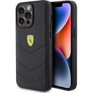 Ferrari iPhone 15 Pro Max Case - Quilted Metal Logo - Black Ferrari iPhone 15 Pro Max Case - Quilted Metal Logo - Black