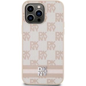 DKNY Model iPhone 15 Pro Max Pink Leather Checkered & Stripes Case - Phone Case DKNY Model iPhone 15 Pro Max Pink Leather Checkered & Stripes Case - Phone Case