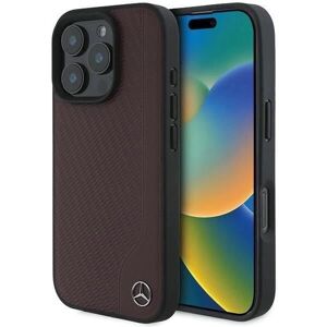 Mercedes iPhone 16 Pro Hardcase - Red, Imitation Leather, MagSafe Mercedes iPhone 16 Pro Hardcase - Red, Imitation Leather, MagSafe