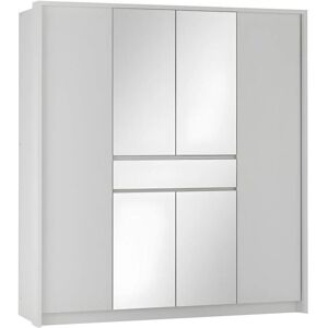 Vente-unique Armário Branco de 6 Portas com Espelho - Armário Vente-unique Armário Branco de 6 Portas com Espelho - Armário