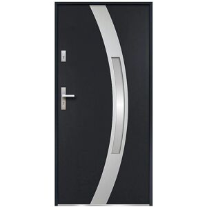 Porte en Acier et Verre Unique - 207x100cm - Droite - Éco Europe Porte en Acier et Verre Unique - 207x100cm - Droite - Éco Europe