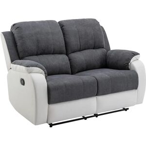 Vente-unique Gris Blanc Canapé Relax 2 Places - Canapé - Publicité Vente-unique Gris Blanc Canapé Relax 2 Places - Canapé - Publicité
