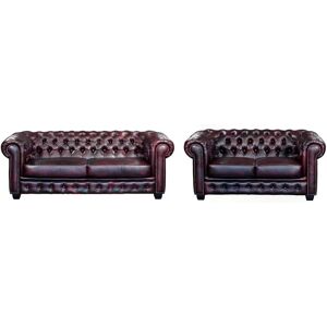 Vente-unique Canapé Chesterfield Cereza - 3+2 places - Cuir - Publicité Vente-unique Canapé Chesterfield Cereza - 3+2 places - Cuir - Publicité