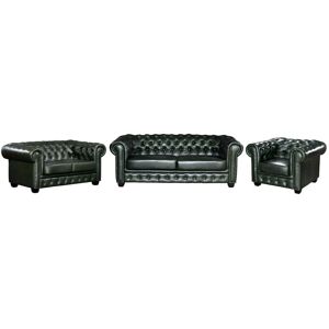 Divano Chesterfield LINEA SOFA 3+2+1 - Pelle - Verde Divano Chesterfield LINEA SOFA 3+2+1 - Pelle - Verde