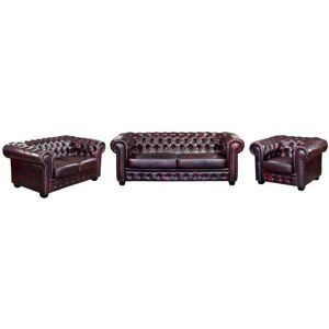 Vente-unique Set Divani Chesterfield Pelle Bufalo - 3+2+1 Vente-unique Set Divani Chesterfield Pelle Bufalo - 3+2+1