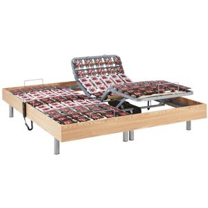 Letto regolabile elettrico DREAMEA - Finitura chiara naturale Letto regolabile elettrico DREAMEA - Finitura chiara naturale