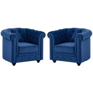 Sofá Veludo Chesterfield Vente-Unique - Design Clássico Elegante Sofá Veludo Chesterfield Vente-Unique - Design Clássico Elegante