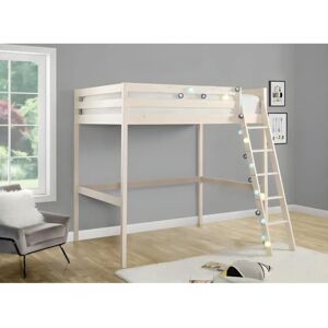 Lit mezzanine Gedeon - 140x190cm - Pin massif - Blanc Lit mezzanine Gedeon - 140x190cm - Pin massif - Blanc