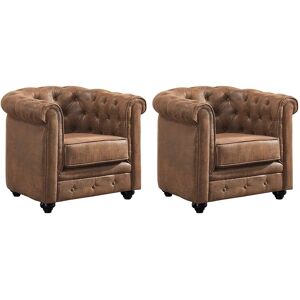 Sillón Chesterfield de Microfibra Único - Sofá Estilo Vintage Sillón Chesterfield de Microfibra Único - Sofá Estilo Vintage