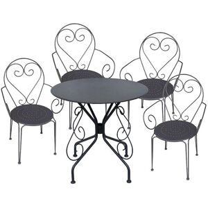 MYLIA Garden Collection - Gartentisch-Set - Anthrazit - Metall - 4 Plätze MYLIA Garden Collection - Gartentisch-Set - Anthrazit - Metall - 4 Plätze