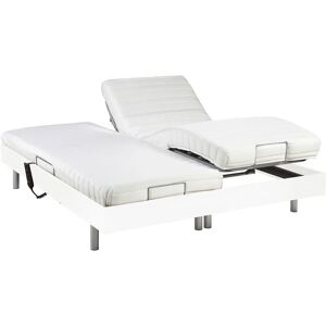 Letto regolabile elettrico Dreamea - Motore Okin - Bianco - 2x90x200cm Letto regolabile elettrico Dreamea - Motore Okin - Bianco - 2x90x200cm