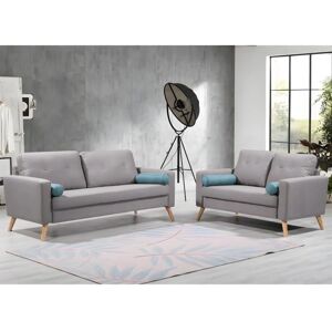 Vente-unique Tatum Canapé Gris - 3+2 Places Style Scandinave - Publicité Vente-unique Tatum Canapé Gris - 3+2 Places Style Scandinave - Publicité