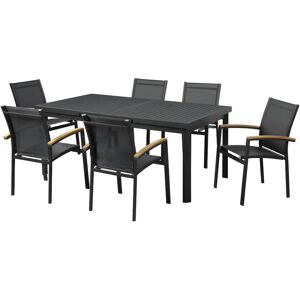 Ensemble de Salle à Manger de Jardin MYLIA Nauru - Table en Aluminium Extensible Ensemble de Salle à Manger de Jardin MYLIA Nauru - Table en Aluminium Extensible