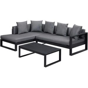 Coleção de Jardim MYLIA - Sofá de canto e mesa - Cinza antracite - MOLOKAI - Móveis de jardim Coleção de Jardim MYLIA - Sofá de canto e mesa - Cinza antracite - MOLOKAI - Móveis de jardim